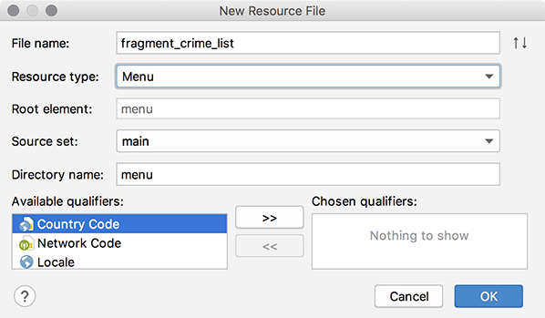 Creating a menu file