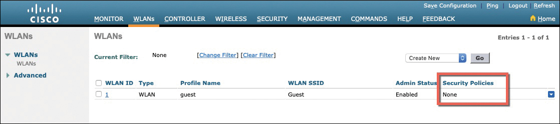 A screenshot of the Wireless LAN Controller GUI illustrates verifying from a list of WANs.