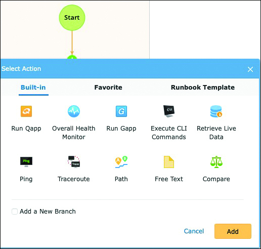 A screenshot depicts the creation of Runbook in Netbrain.