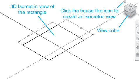 A rectangle is presented in an isometric view in a screenshot.