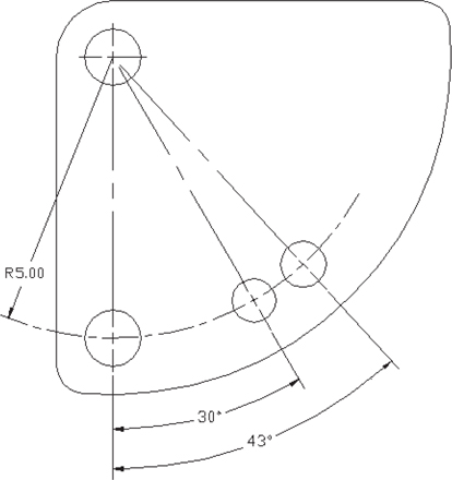 A figure depicts an object that includes polar dimensions.