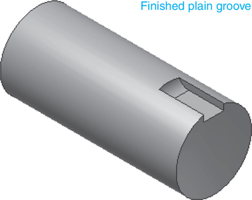A diagram shows a shaft with finished plain groove. The groove is positioned at one end of the shaft.