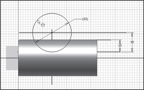 The 2 dimensional view of a shaft and a circle are illustrated in a figure.