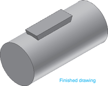 A diagram shows a finished drawing. The woodruff key is placed inside the crescent shaped keyway on the shaft.