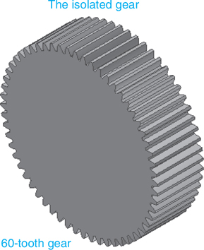 A figure shows an isolated gear with 60-tooth gear.