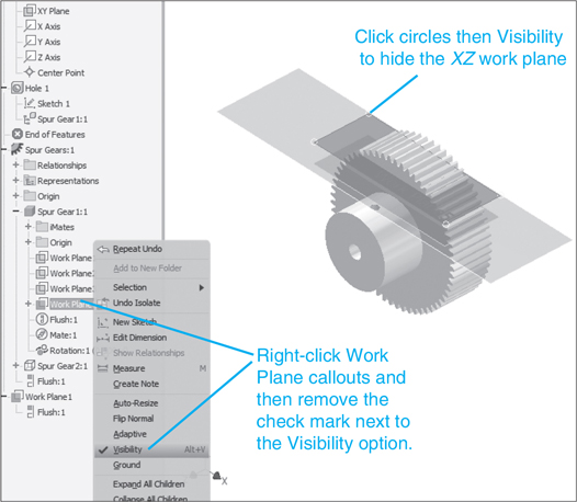 A screenshot depicts the visibility option.