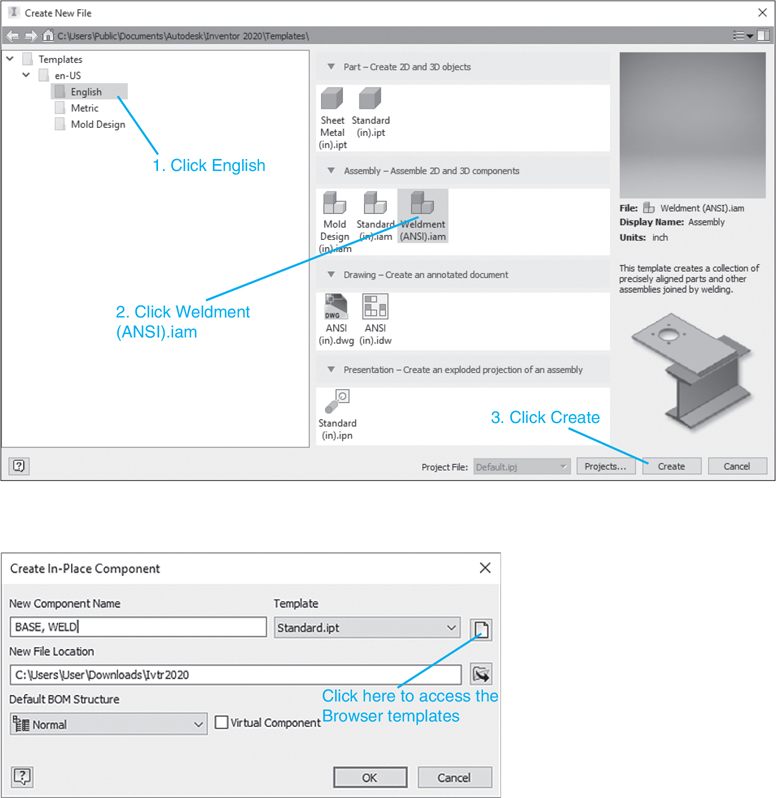 A screenshot depicts the "Create New File" dialog box of the AutoCAD tool.