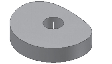A cam with a hole on its surface is shown.