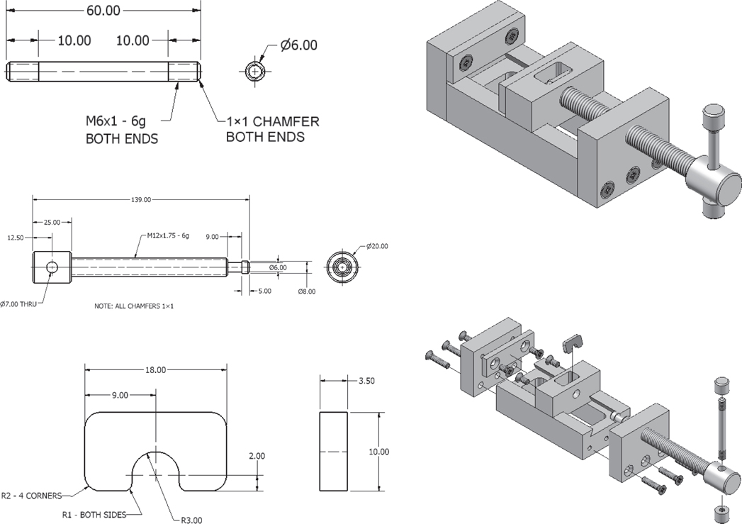 A figure shows an exploded view of an object.