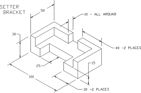 A figure depicts the isometric view of a setter bracket.