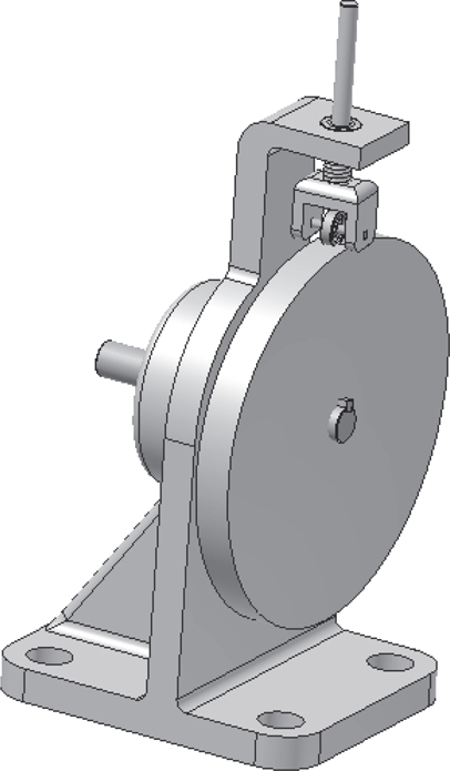 A finished drawing of a cam support assembly is shown.