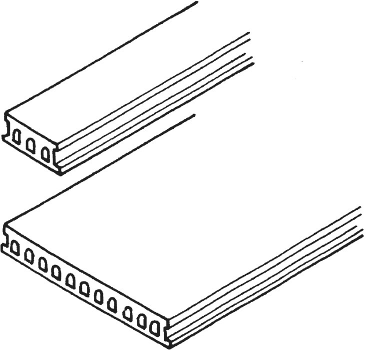 2 Illustrations of the precast hollow floor beams.