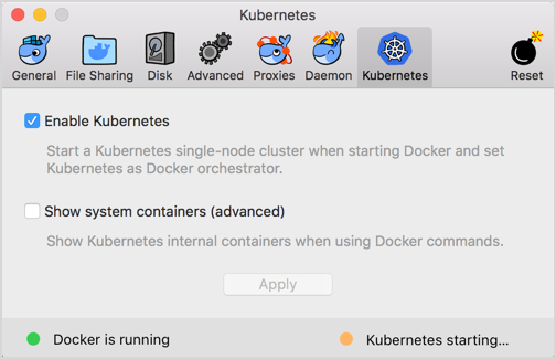 Screenshot of Docker Desktop preferences
