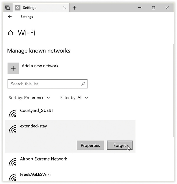 To see your PC’s memorized Wi-Fi hotspots, open