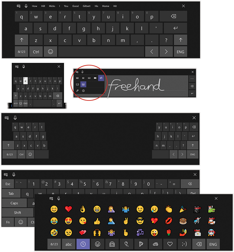The onscreen keyboard has lots of tricks up its sleeve.