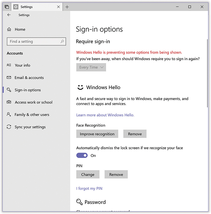 Windows 10 gives you a wide variety of ways to sign in—ways that don’t involve having to type in a password.