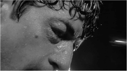Figure 8.2 Rapid cutting for the collision montage in Raging Bull (Scorsese, 1980). Collision montage – editing for visual/kinetic conflict – is used by Scorsese not primarily to show the physical movement in this scene, but Jake LaMotta’s (Robert DeNiro) subjective experience of that brutality. Source: Copyright 1980 United Artists.