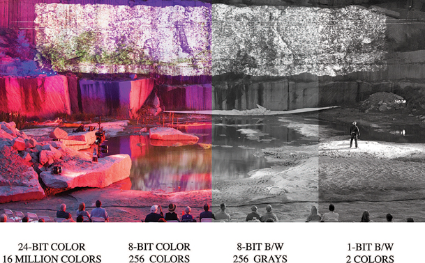 Figure 4.23 Composite of different bit depths. Terra Tractus by Projects for a New Millennium. Digital media design by Daniel Fine and Matthew Ragan. Lighting by Jamie Burnett.