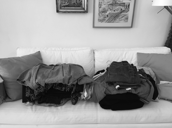 Figure 13.1 Wardrobe study: left-hand pile are clothes that are always worn and right-hand pile are sometimes worn