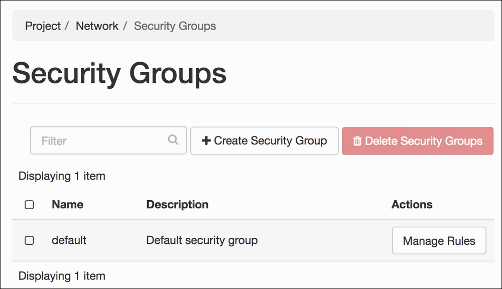 Creating a security group