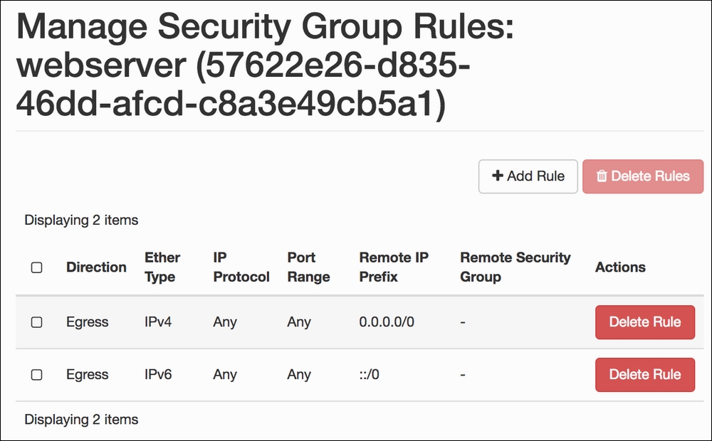 Editing security groups to add and remove rules