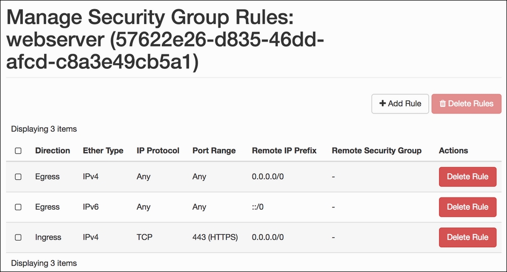 Editing security groups to add and remove rules