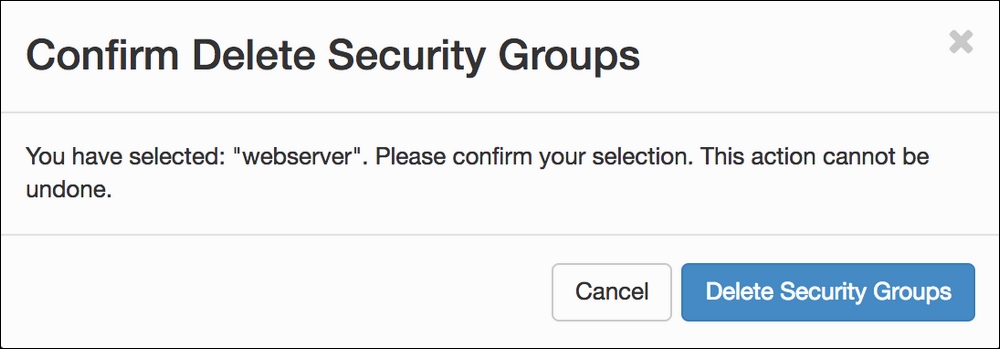 Deleting security groups