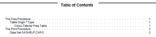 PDF Output Default Table of Contents Page