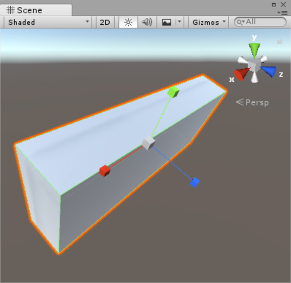 A screenshot showing Scale gizmo handle that appears when you scale an object using the Scale tool.