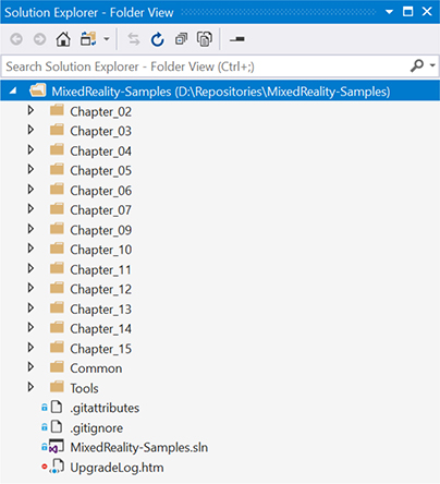 A screenshot showing the Solution Explorer with companion code folders displayed.