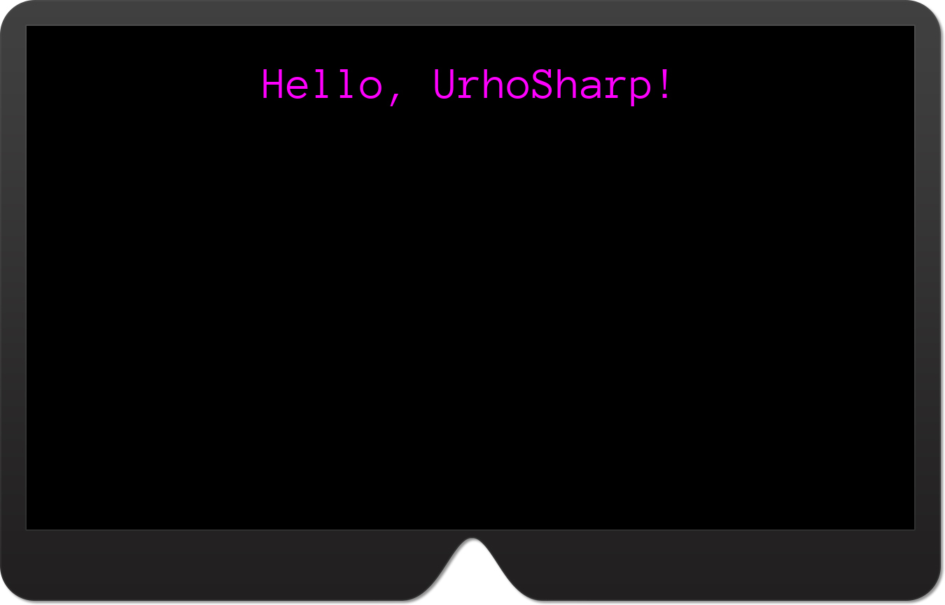 A screenshot showing the ExploringUrhoSharp app executed in the HoloLens emulator.