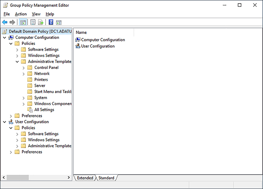 A screen shot shows Group Policy Management Editor.