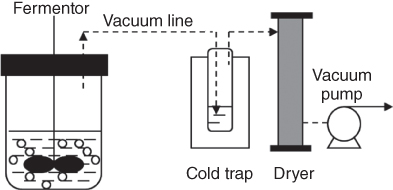 Scheme for acetone-butanol-ethanol (ABE) production recovery by vacuum.