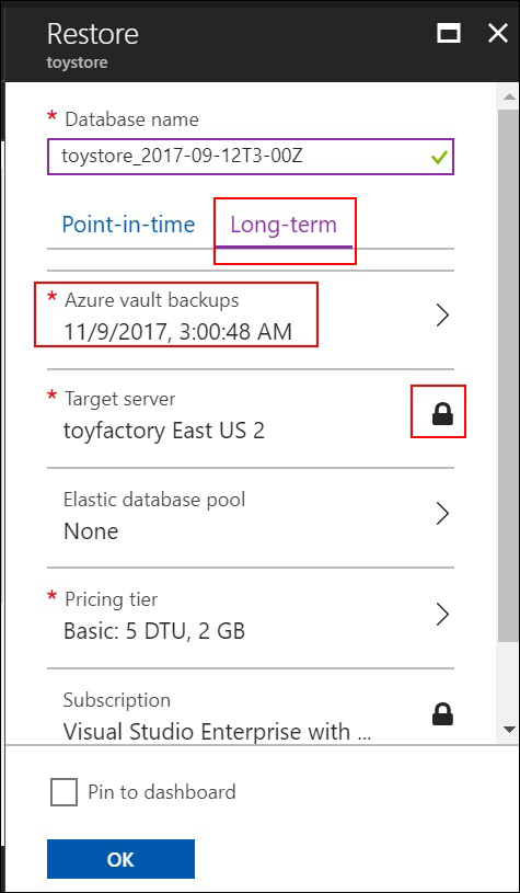 Long-Term Database Restore