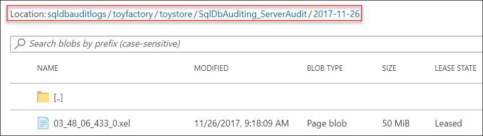 Configure Auditing for Azure SQL Server