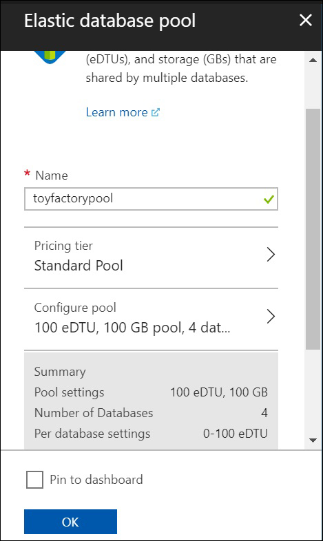 Create elastic poolscreating an Elastic Pool and Add Toystore Store Shards to the Elastic Pool