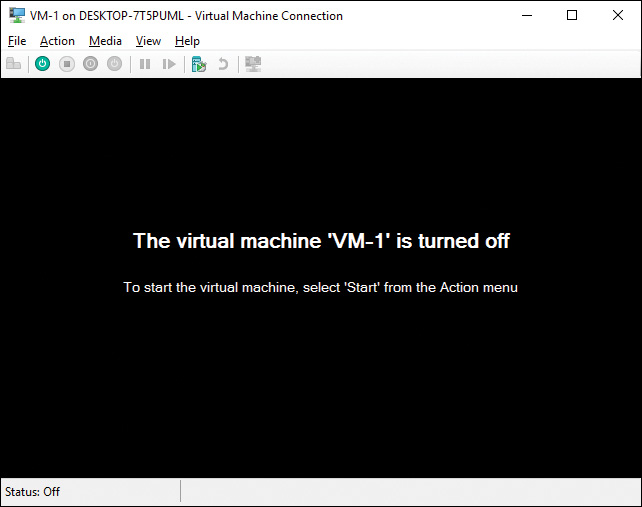 Screenshot of a virtual machine window.