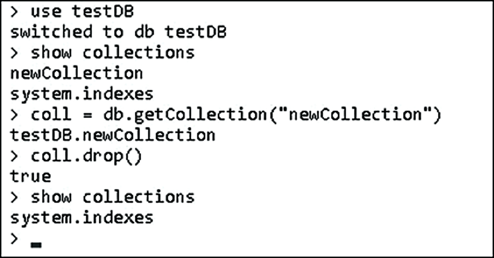Screenshot shows a command for deleting a collection.
