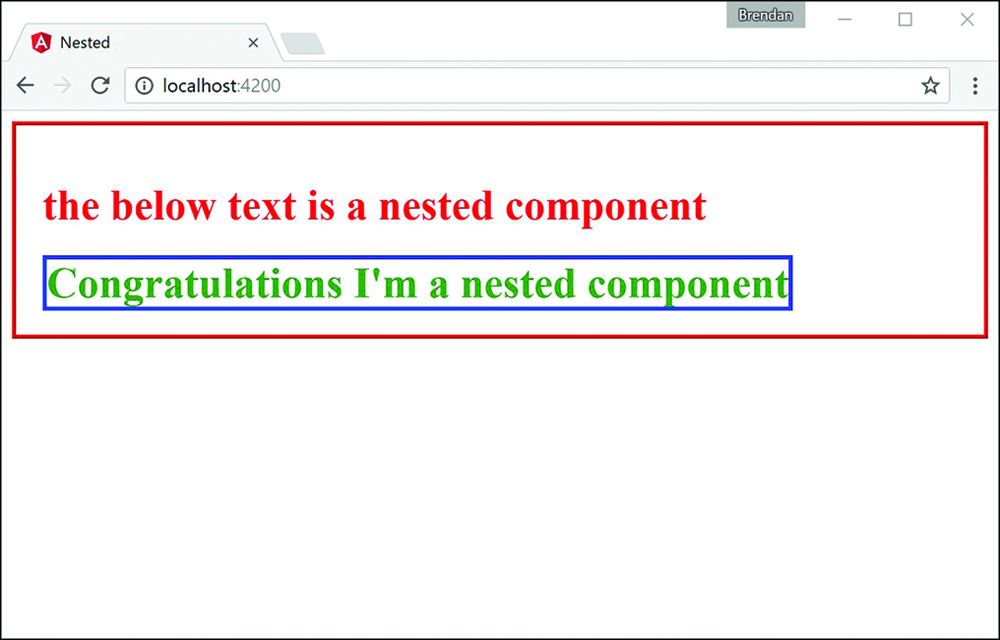 A browser tab labeled, Nested," is shown.