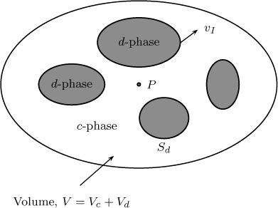 Diagrammatic representation of a multiphase system, containing two phases.