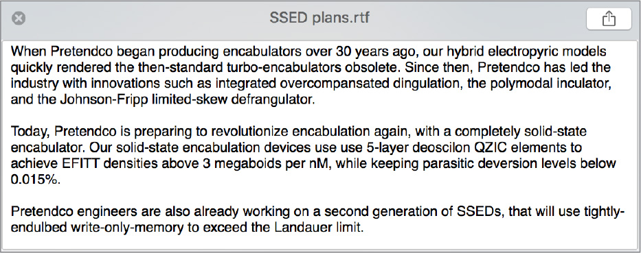 A screenshot shows the quick look preview of SSED plans.rtf.