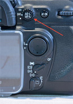 Figure 3.7: Metering mode selector on the D200, currently set to color matrix metering.
