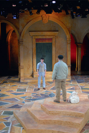 Figure 9.18: Exterior scene from Twelfth Night, shot from the downstage center seating section.