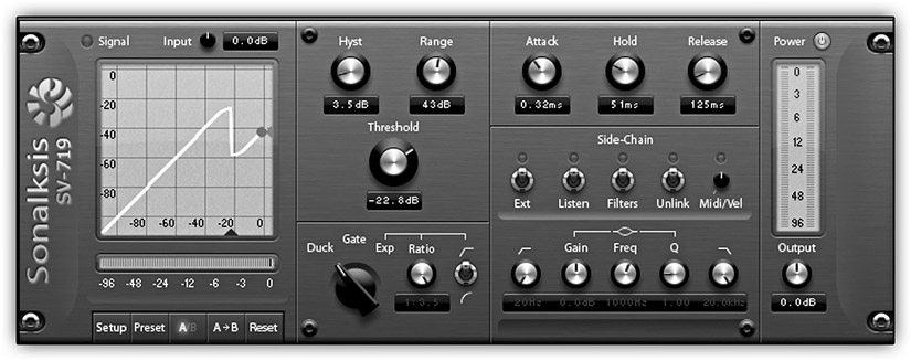 Figure 21.1 The Sonalksis SV-719. This gate/expander plugin also offers a ducker mode.