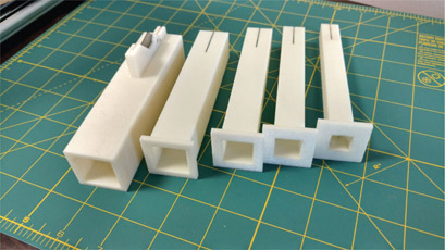 Figure 8.33b 3D printed Ethafoam rod splitter – multiple sizes.