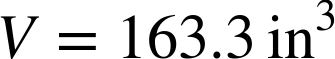 upper V equals 163.3 normal i normal n cubed