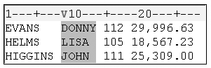 Column Pointer Location