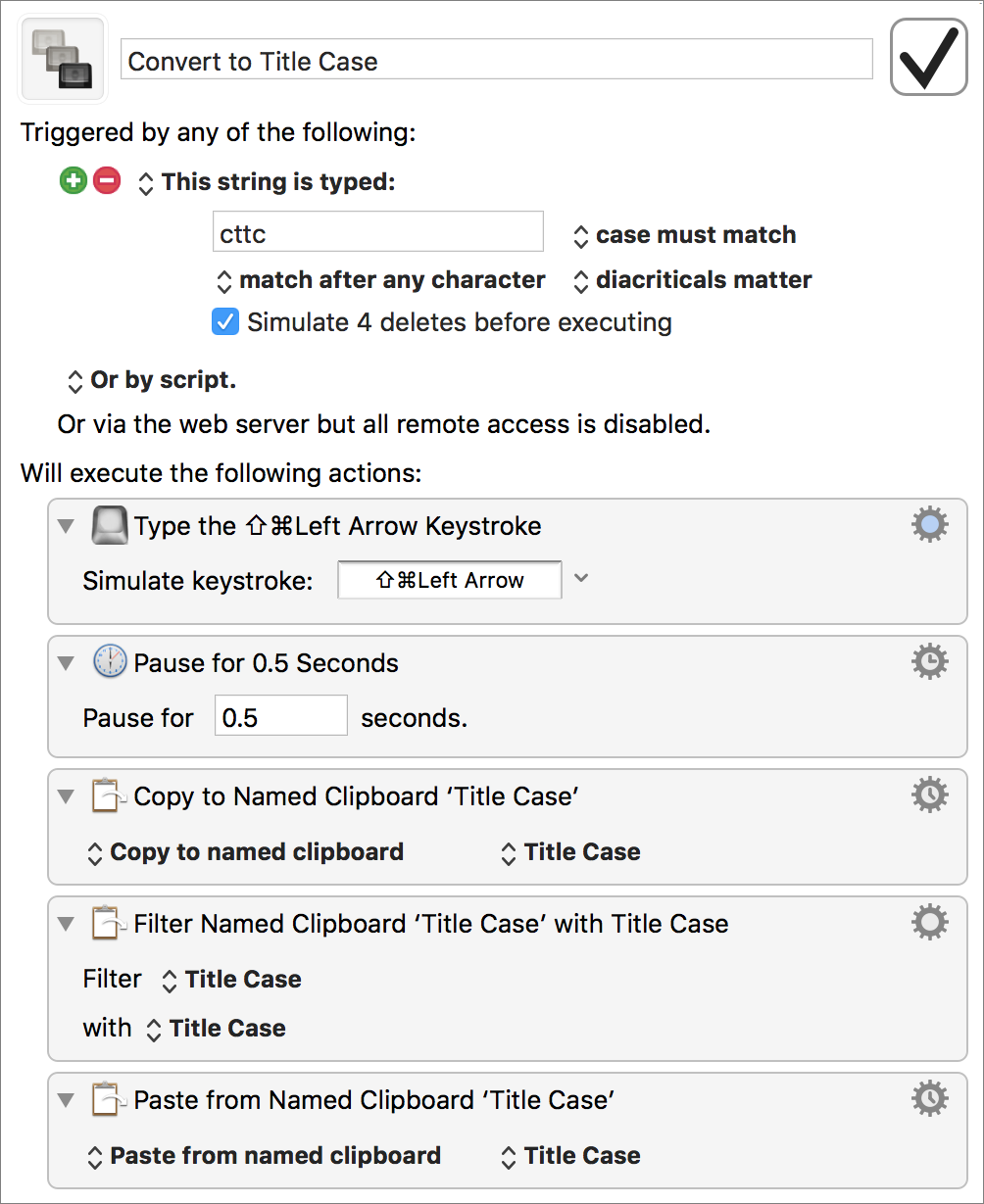 **Figure 53:** The Convert to Title Case macro.