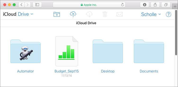 **Figure 101:** Access your Desktop and Documents folder on the web through iCloud.com.