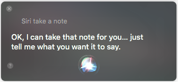 **Figure 64:** Perhaps the easiest way to start a new note is to say “Siri, take a note” and begin dictating. To add to a note later, say “Siri, add to my note” and Siri will ask you to choose which one.